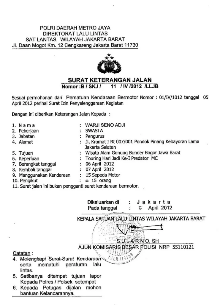 Detail Contoh Surat Pengembalian Kendaraan Dinas Nomer 14