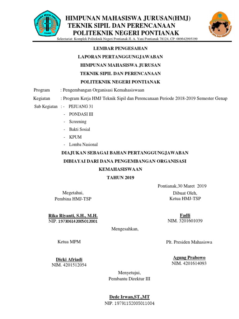 Detail Contoh Surat Pengesahan Organisasi Nomer 5