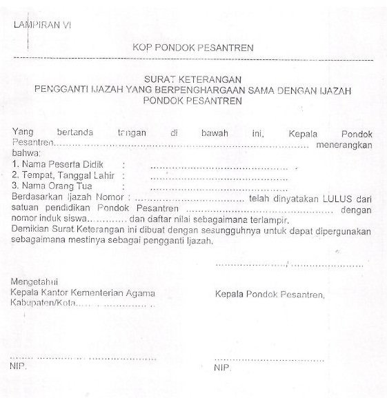 Detail Contoh Surat Pengganti Ijazah Nomer 17