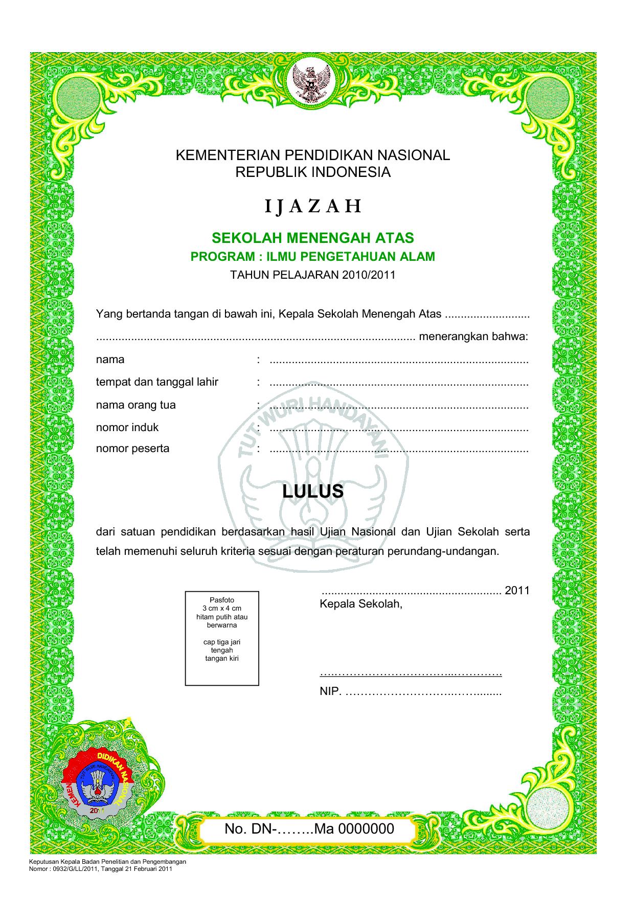 Detail Contoh Surat Pengganti Ijazah Nomer 18