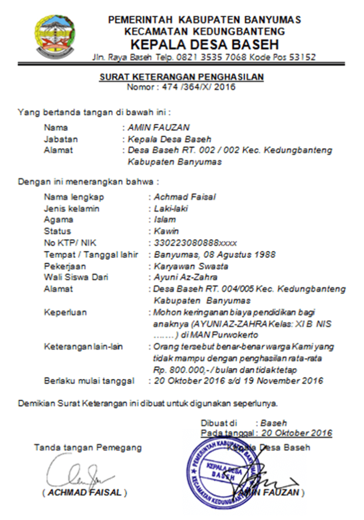 Detail Contoh Surat Penghasilan Orang Tua Dari Kepala Desa Nomer 46