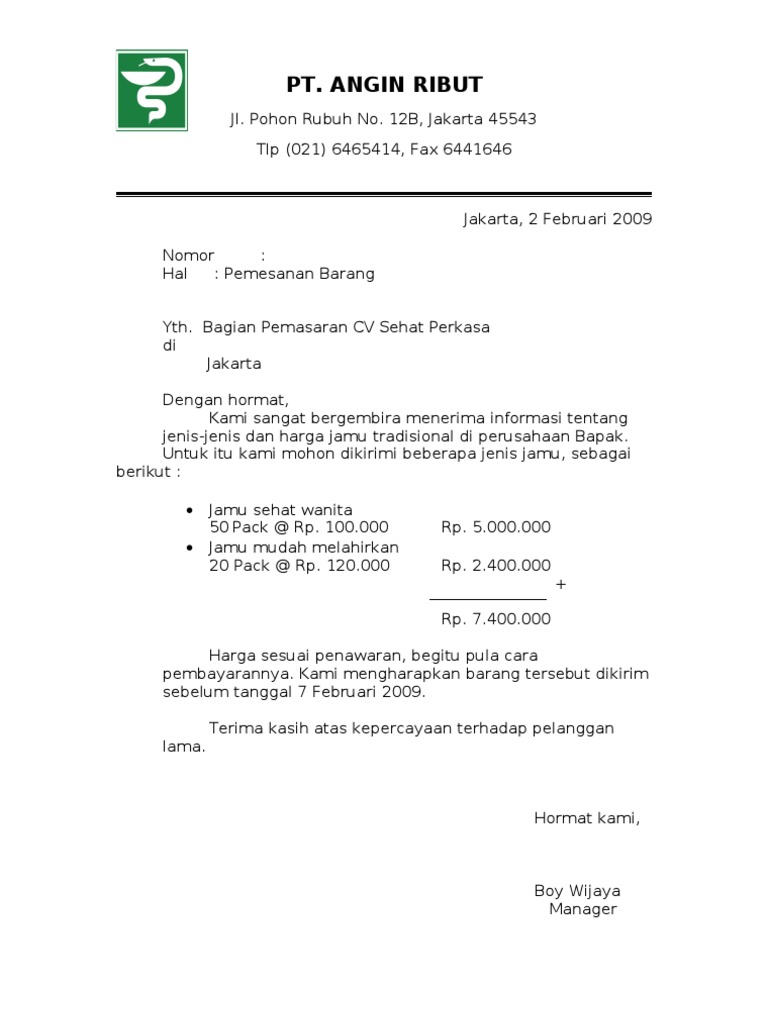 Detail Contoh Surat Pengiriman Barang Nomer 54