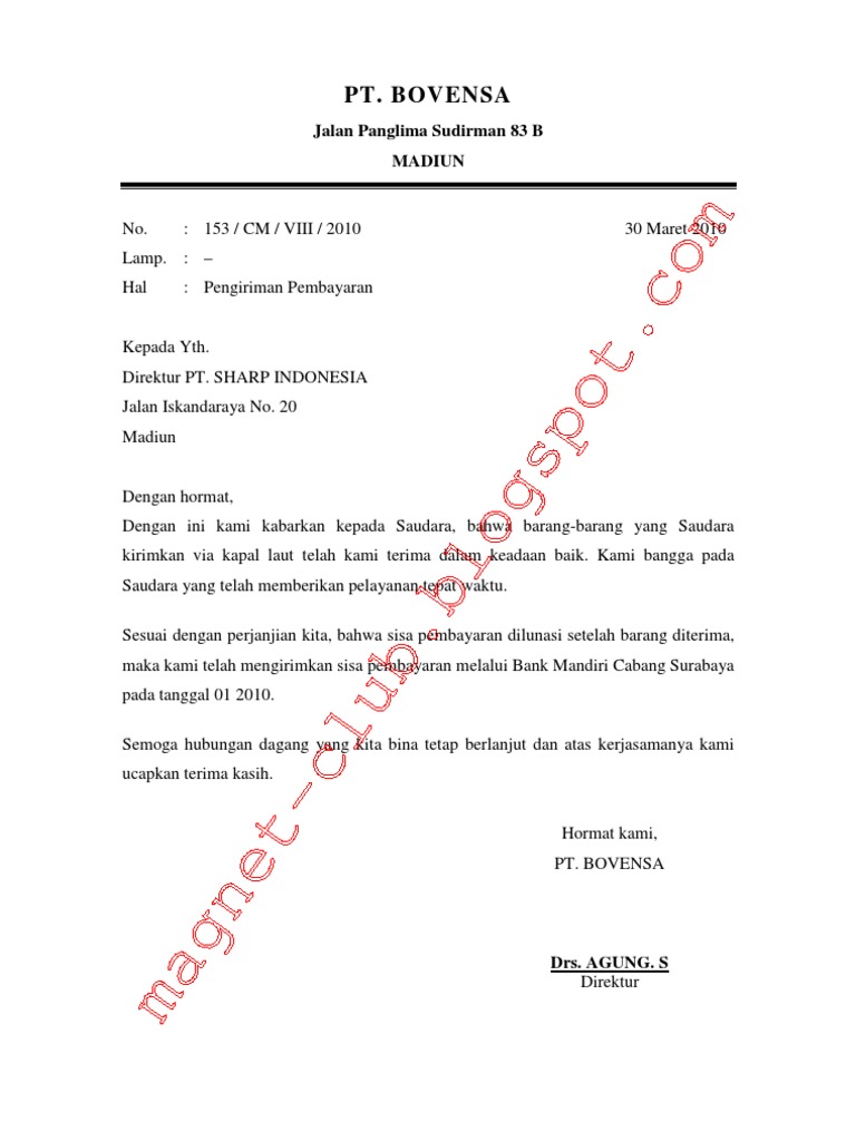 Detail Contoh Surat Pengiriman Pesanan Nomer 25