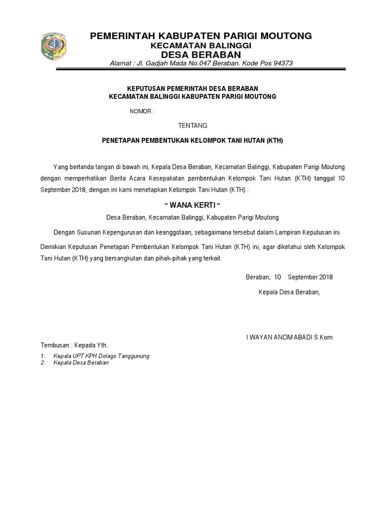 Detail Contoh Surat Pengukuhan Kelompok Tani Nomer 14