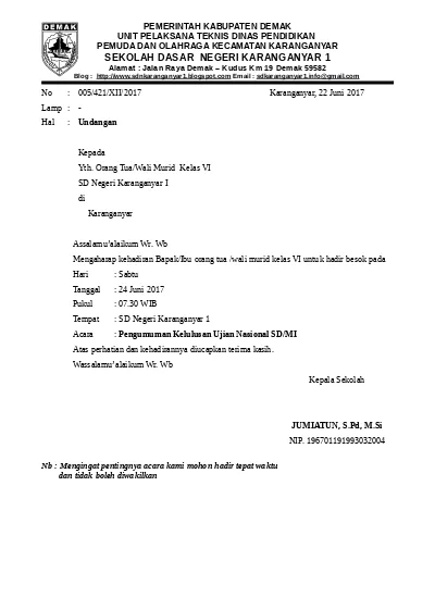 Detail Contoh Surat Pengumuman Kelulusan Sekolah Nomer 43