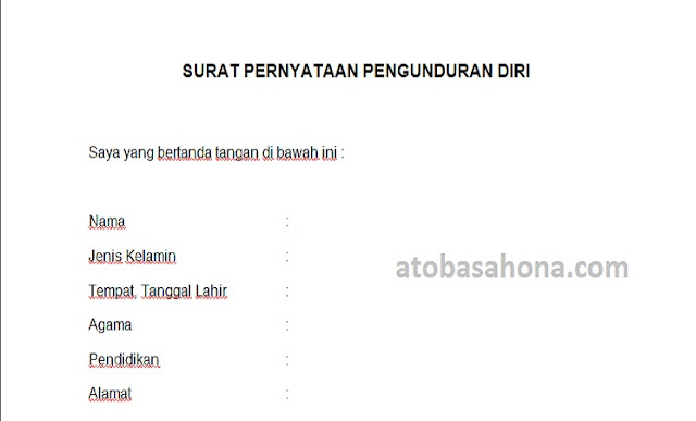 Detail Contoh Surat Pengunduran Nomer 25