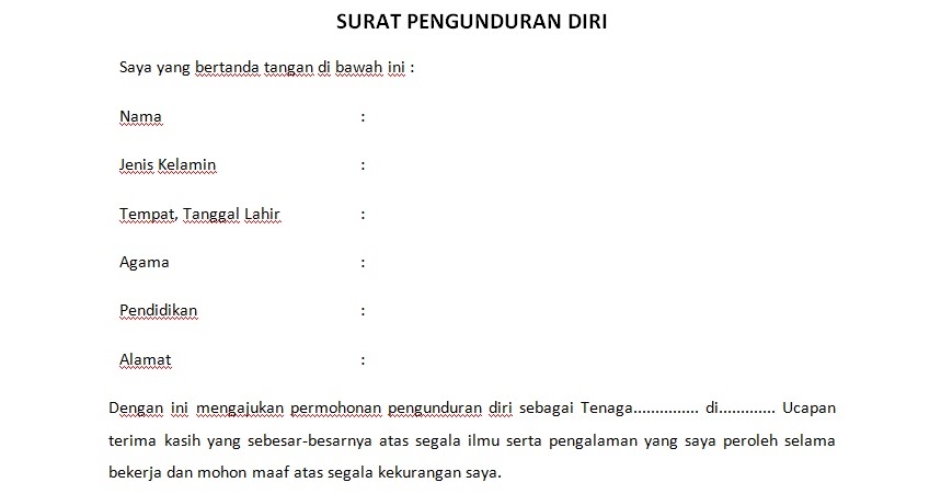 Detail Contoh Surat Pengunduran Nomer 34