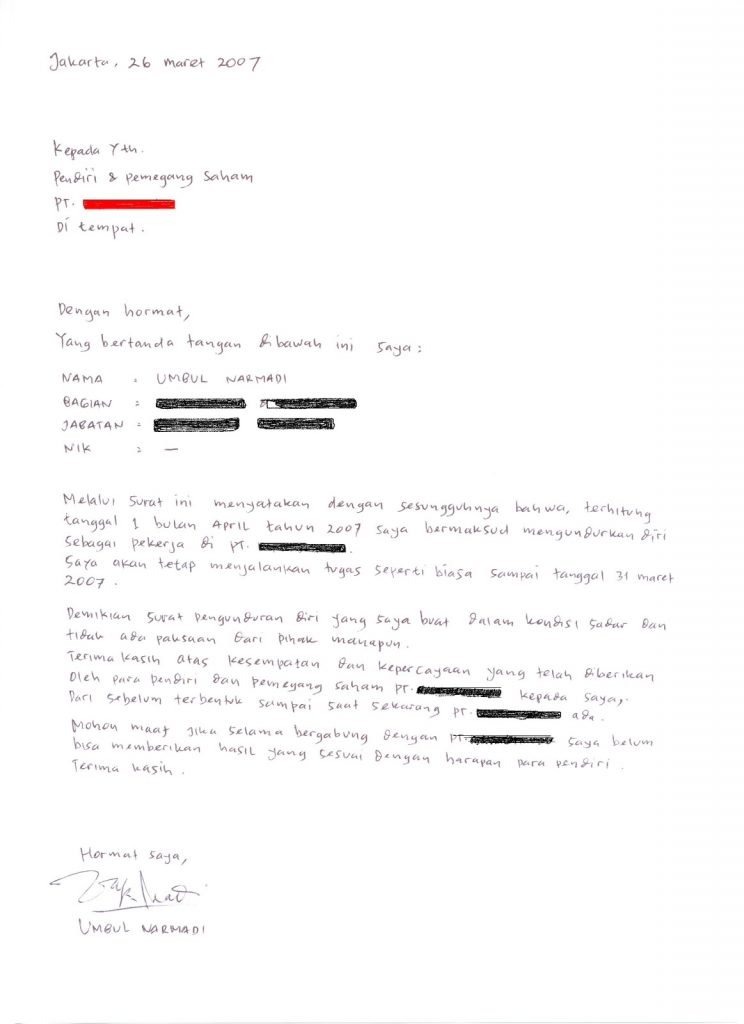 Detail Contoh Surat Pengunduran Nomer 49