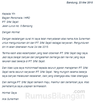 Detail Contoh Surat Pengunduran Diri Alfamart Nomer 45