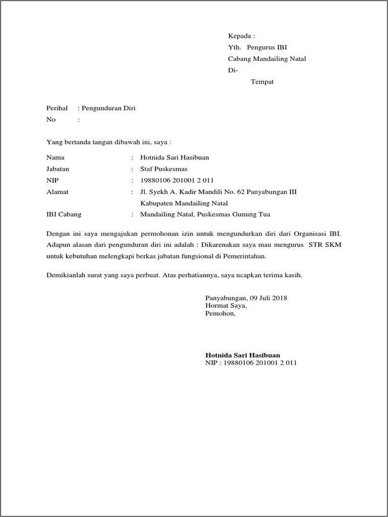 Detail Contoh Surat Pengunduran Diri Anggota Koperasi Nomer 37