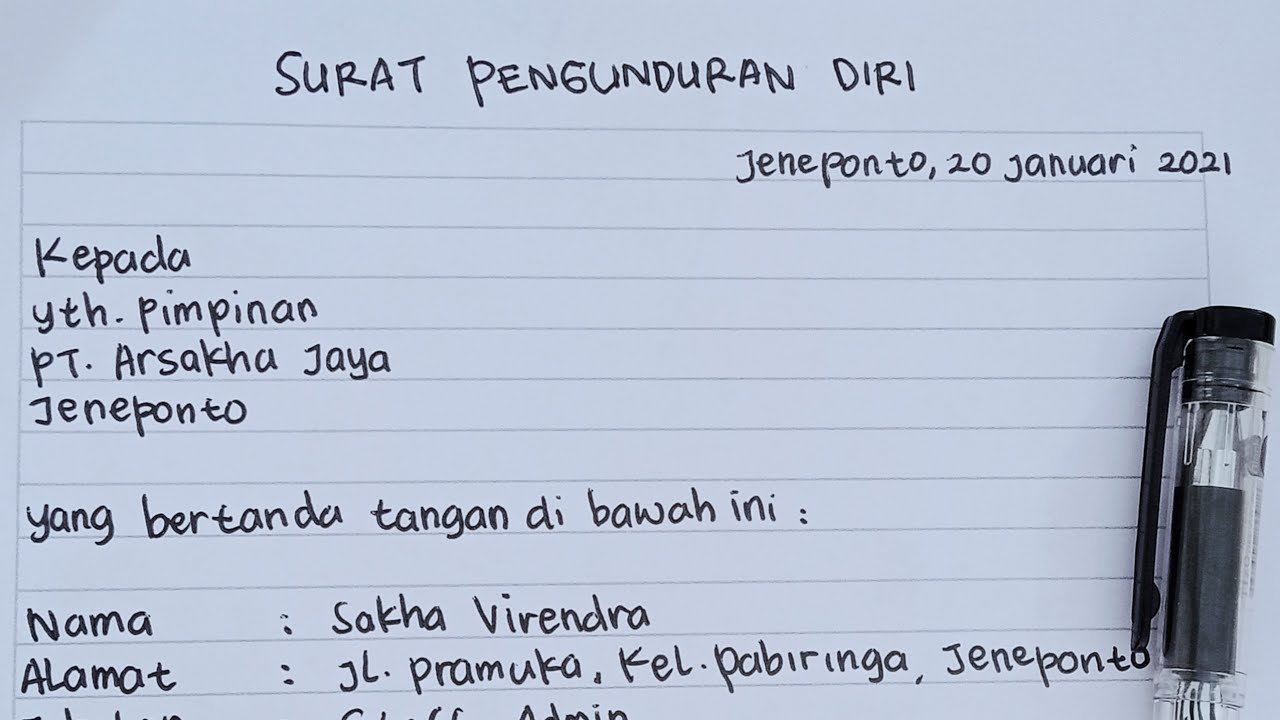 Detail Contoh Surat Pengunduran Diri Dari Cafe Nomer 28