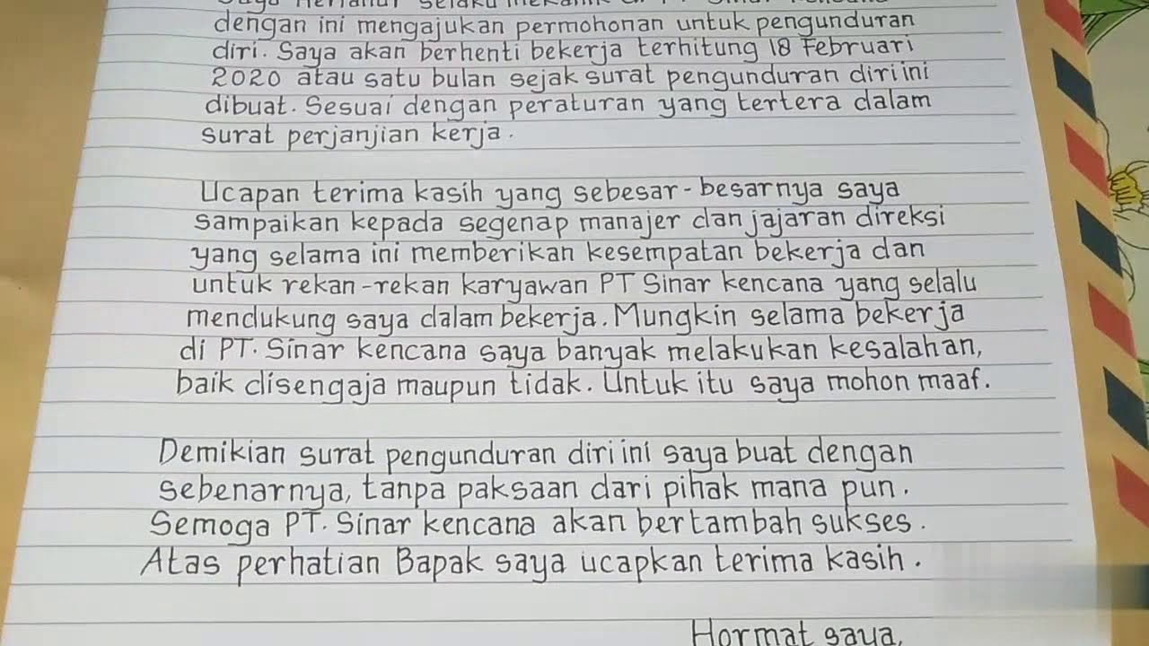 Detail Contoh Surat Pengunduran Diri Dari Cafe Nomer 46