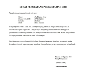 Detail Contoh Surat Pengunduran Diri Dari Kampus Nomer 32