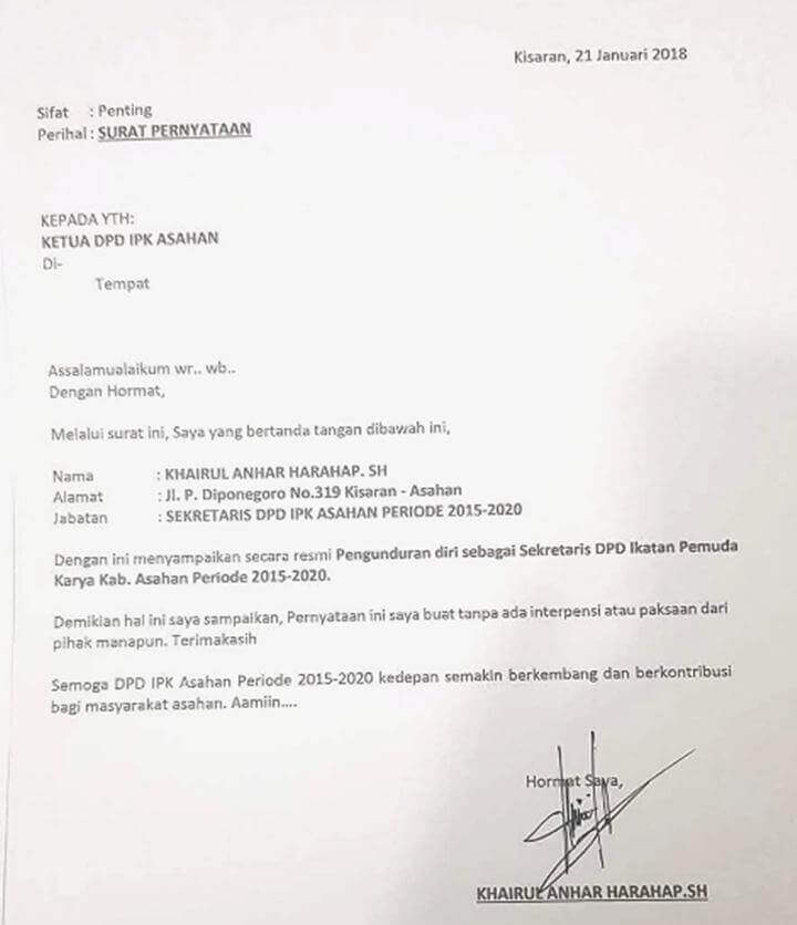 Detail Contoh Surat Pengunduran Diri Dari Organisasi Mahasiswa Nomer 50