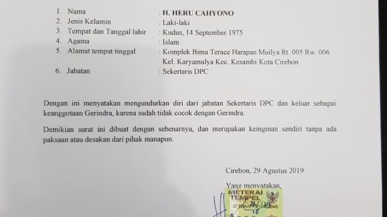 Detail Contoh Surat Pengunduran Diri Dari Partai Nomer 10