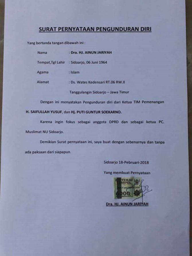 Detail Contoh Surat Pengunduran Diri Dari Partai Nomer 14