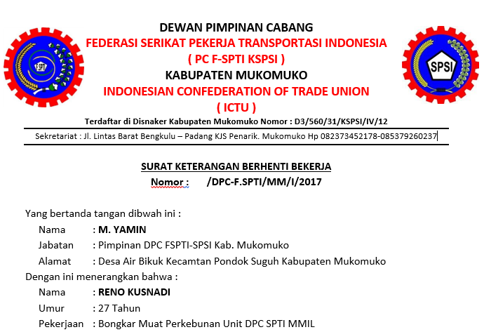 Detail Contoh Surat Pengunduran Diri Dari Perusahaan Ke Disnaker Nomer 39