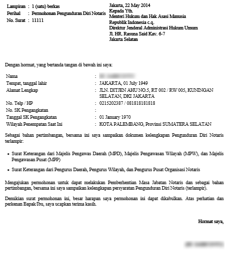 Detail Contoh Surat Pengunduran Diri Di Kantor Notaris Nomer 12