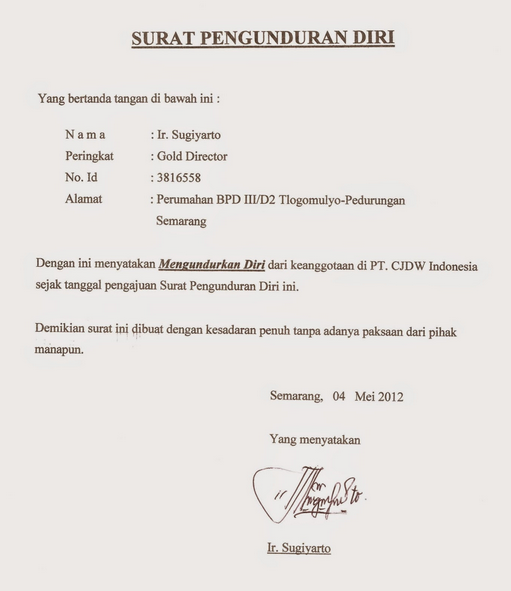 Detail Contoh Surat Pengunduran Diri Di Pt Nomer 53