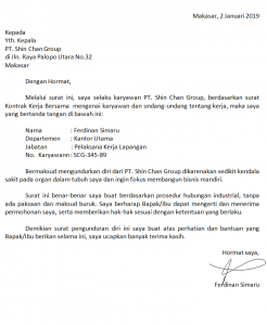 Detail Contoh Surat Pengunduran Diri Kerja Dengan Alasan Sakit Nomer 39