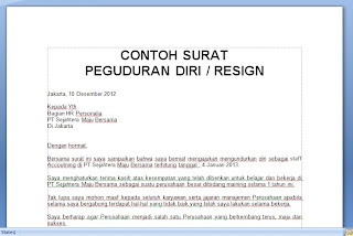 Detail Contoh Surat Pengunduran Diri Kerja Doc Nomer 40