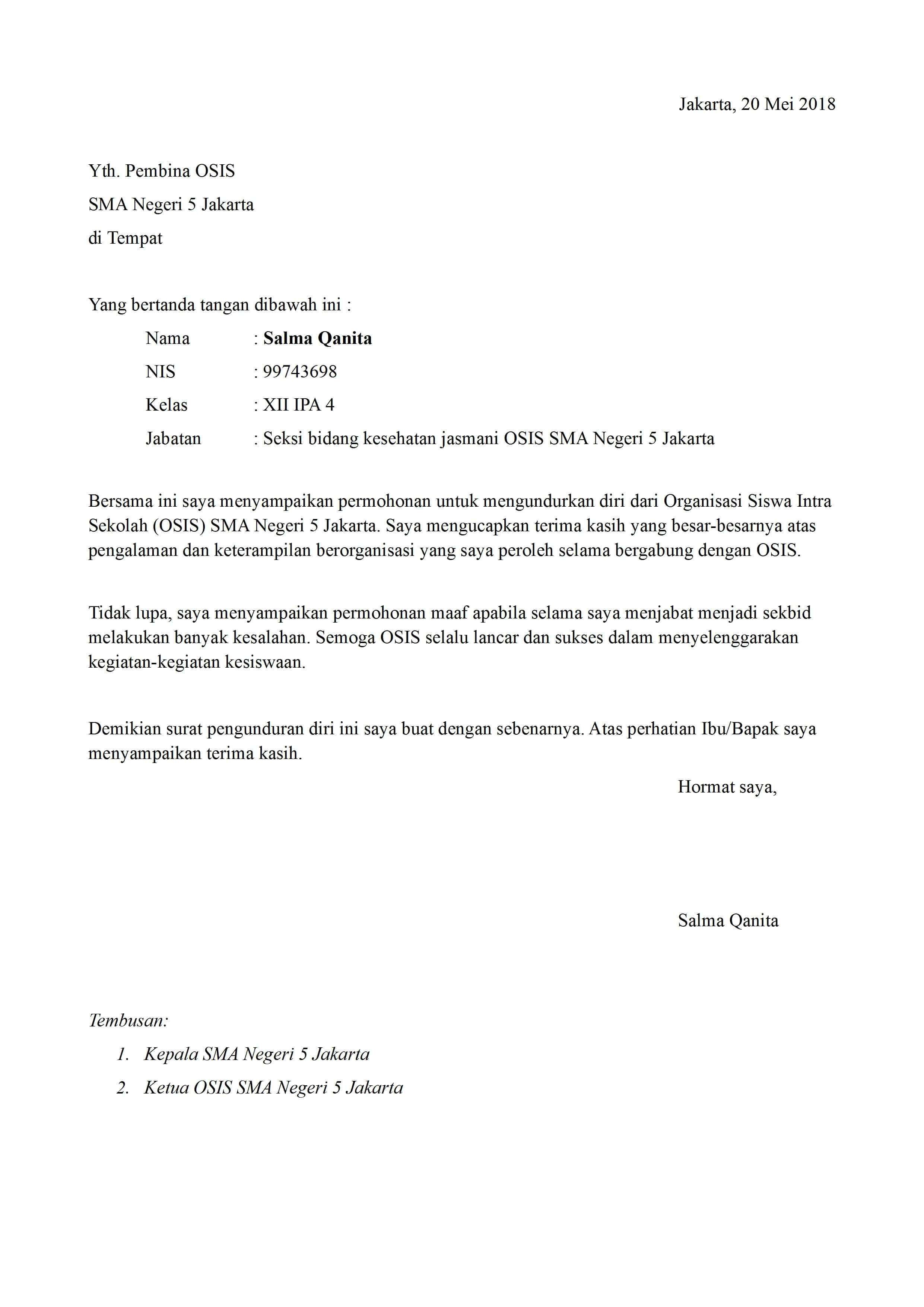Detail Contoh Surat Pengunduran Diri Ketua Rt Nomer 16