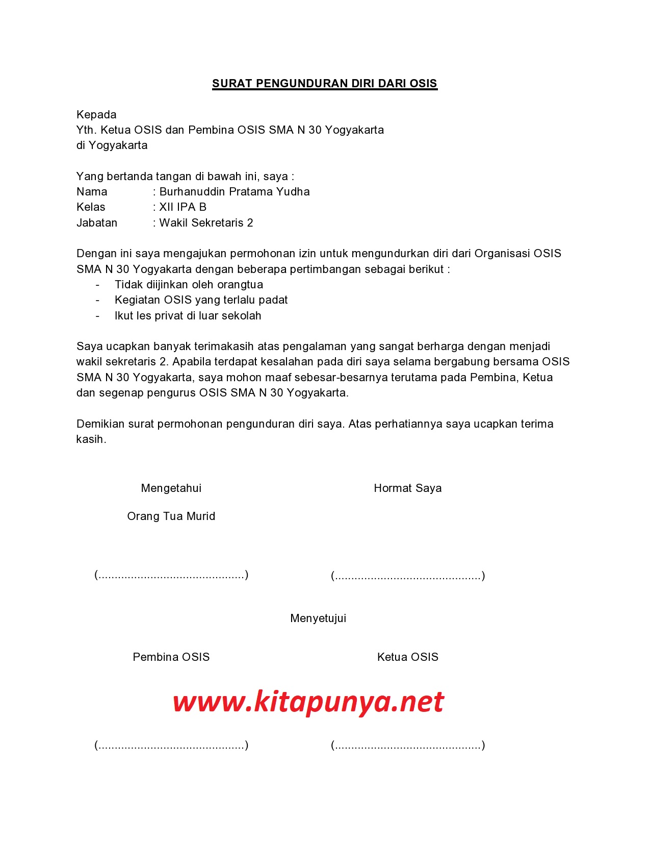 Detail Contoh Surat Pengunduran Diri Ketua Rt Nomer 30