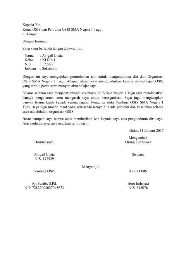 Detail Contoh Surat Pengunduran Diri Ketua Rt Nomer 48