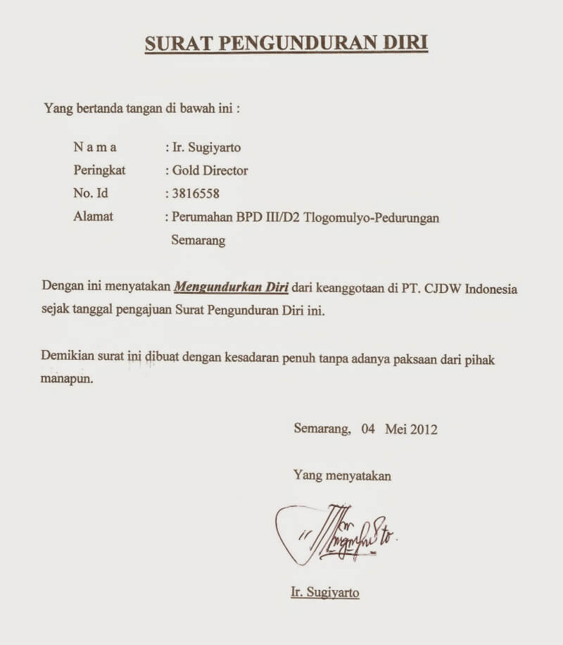 Detail Contoh Surat Pengunduran Diri Sebagai Dosen Tetap Nomer 20