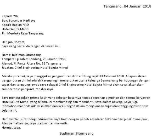 Detail Contoh Surat Pengunduran Diri Sebagai Dosen Tetap Nomer 32