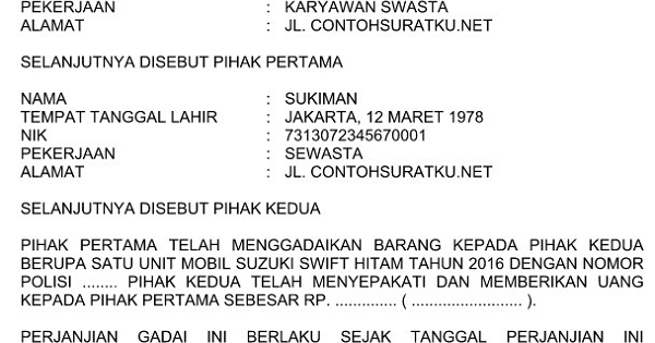 Detail Contoh Surat Penitipan Uang Nomer 34