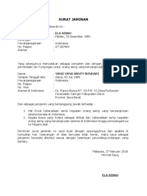 Detail Contoh Surat Penjamin Nomer 18