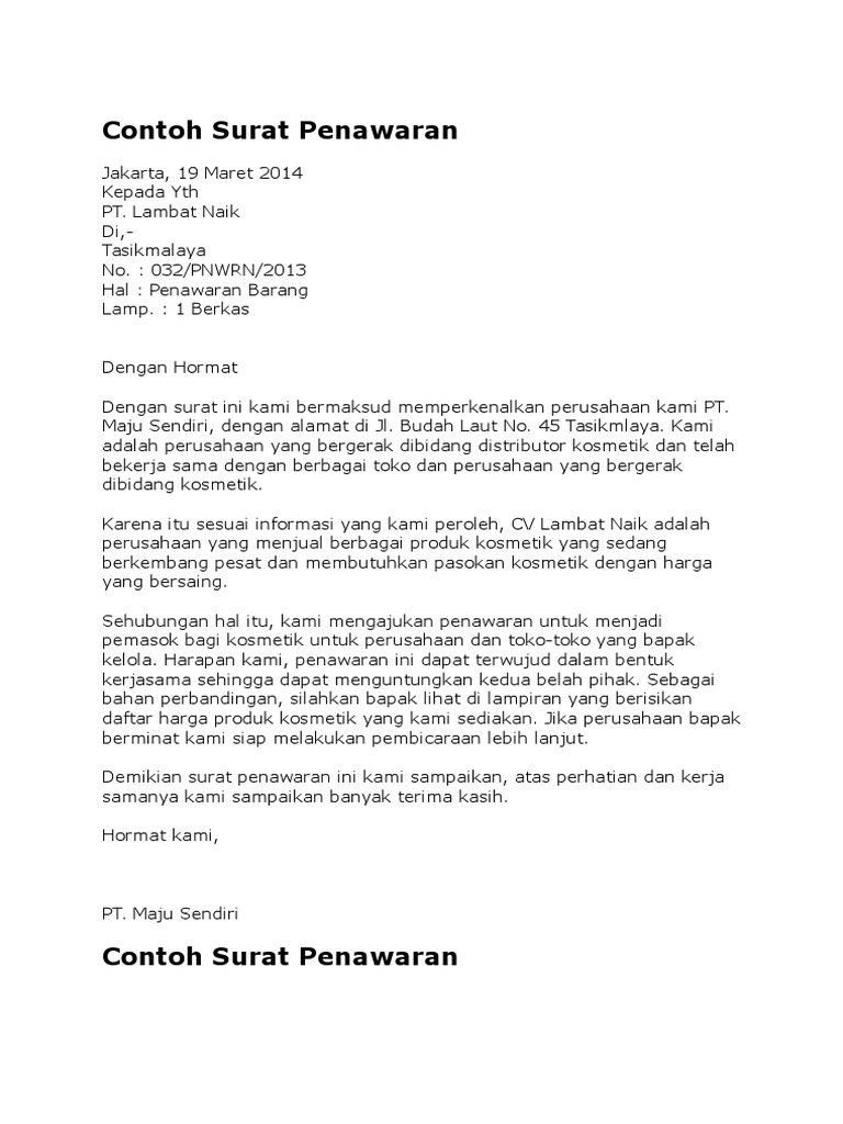 Detail Contoh Surat Penjualan Nomer 48