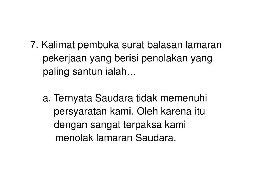 Detail Contoh Surat Penolakan Lamaran Kerja Nomer 49