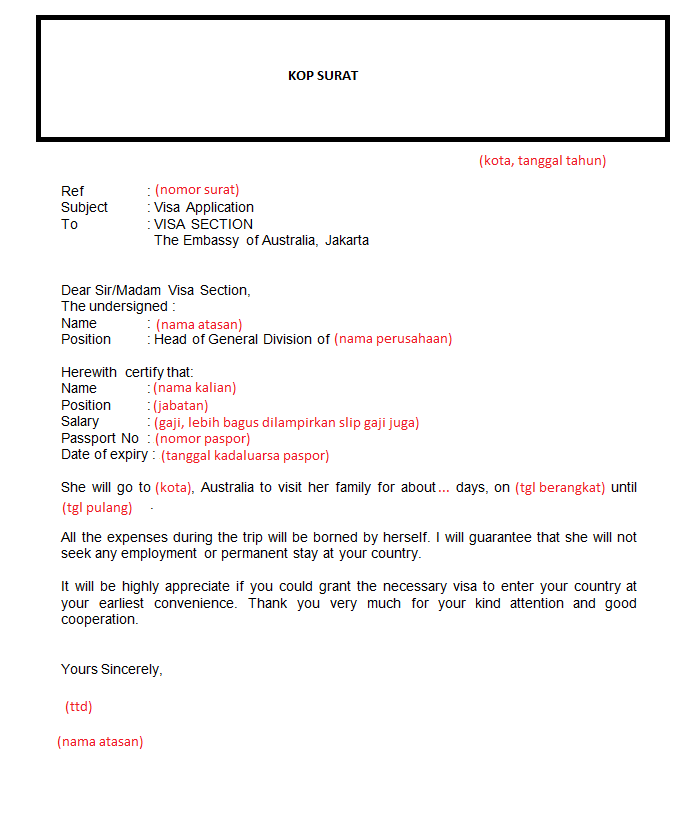 Detail Contoh Surat Penolakan Visa Australia Nomer 14