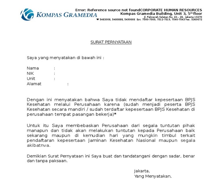 Detail Contoh Surat Penonaktifan Bpjs Kesehatan Nomer 32