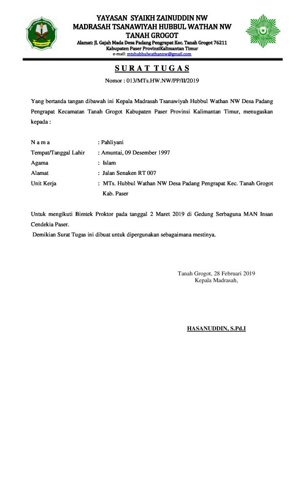 Detail Contoh Surat Penugasan Kerja Koleksi Nomer 20