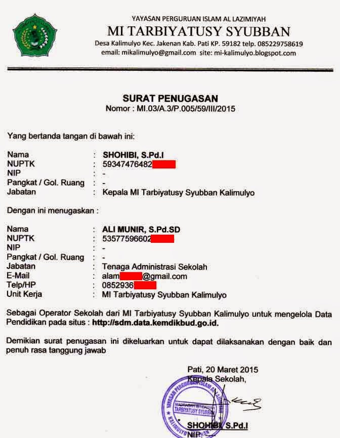 Detail Contoh Surat Penugasan Operator Nomer 2