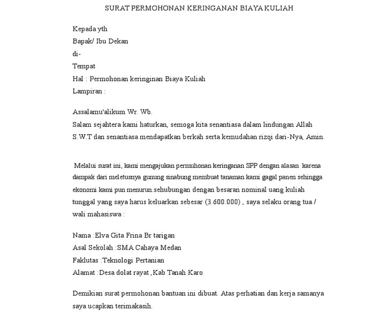 Detail Contoh Surat Penundaan Pembayaran Spp Nomer 15