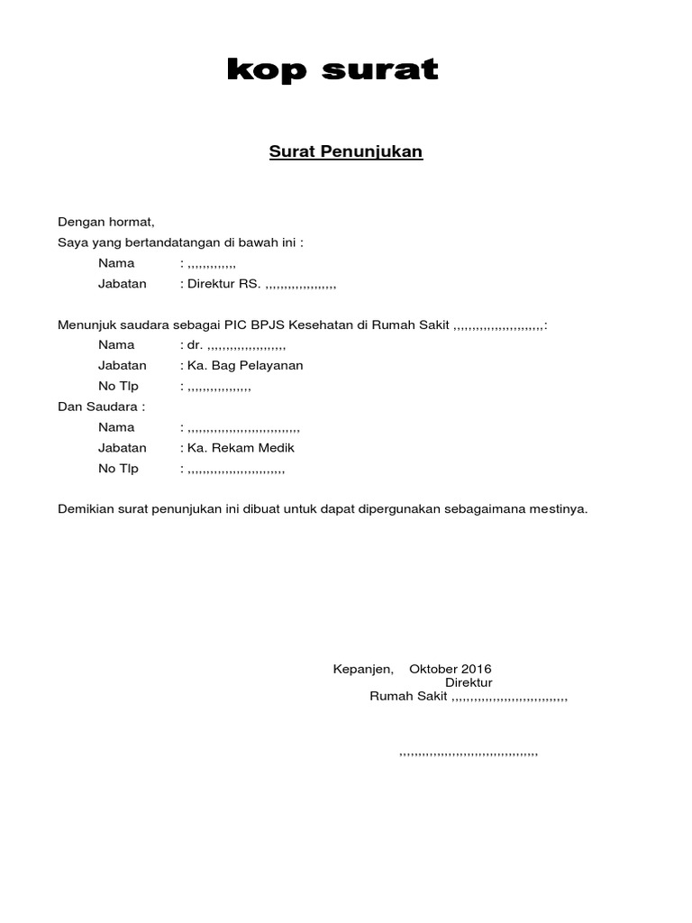 Detail Contoh Surat Penunjukan Nomer 6