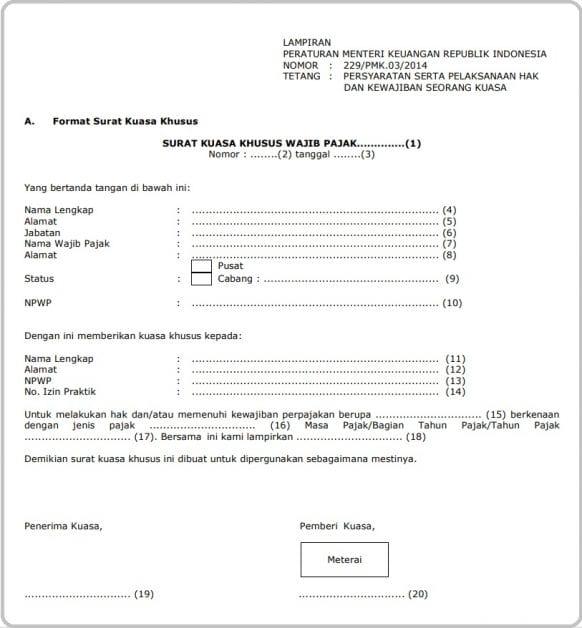 Detail Contoh Surat Penunjukan Cabang Untuk Pembuatan Npwp Nomer 15