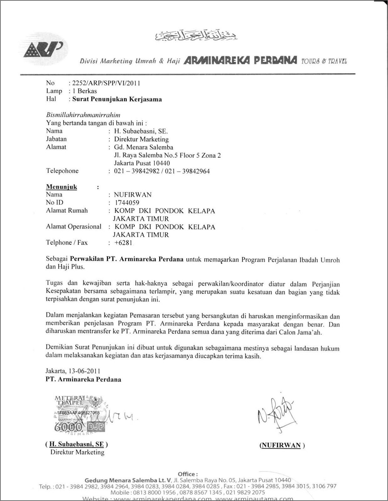 Detail Contoh Surat Penunjukan Direktur Nomer 15