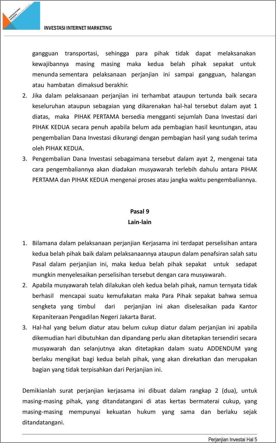 Detail Contoh Surat Penunjukan Kerjasama Nomer 44