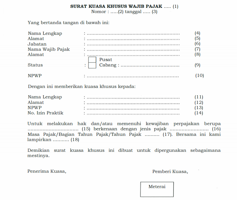 Detail Contoh Surat Penunjukan Pajak Yang Sudah Diisi Nomer 15