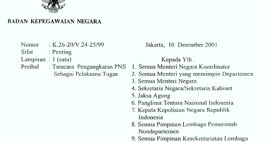 Detail Contoh Surat Penunjukan Pelaksana Harian Nomer 18