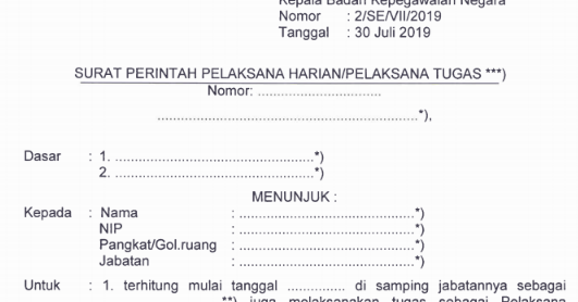 Detail Contoh Surat Penunjukan Pelaksana Harian Nomer 24