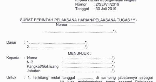 Detail Contoh Surat Penunjukan Pelaksana Tugas Harian Nomer 21