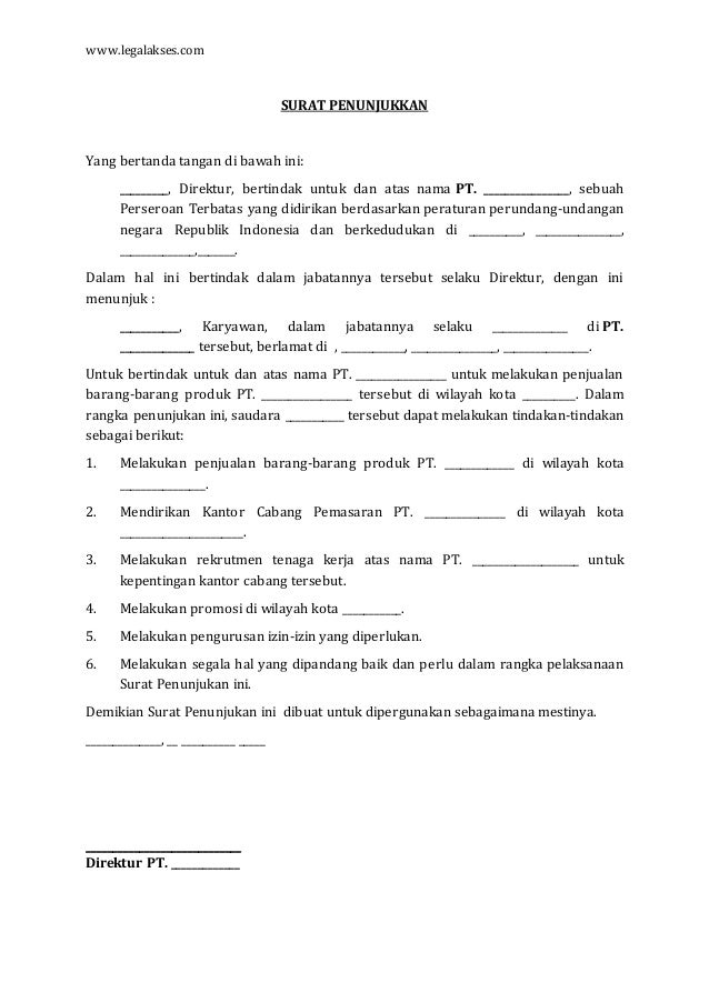 Detail Contoh Surat Penunjukan Perusahaan Nomer 19