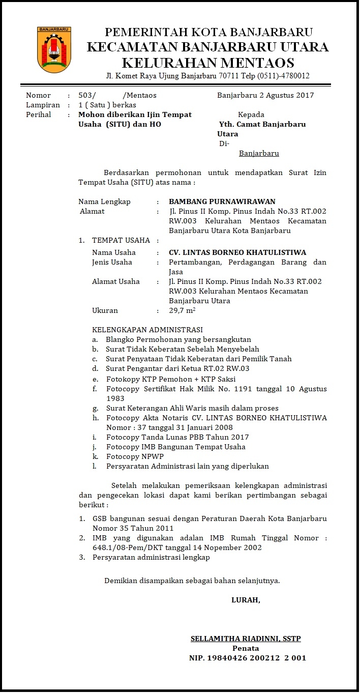 Detail Contoh Surat Perijinan Tempat Nomer 19