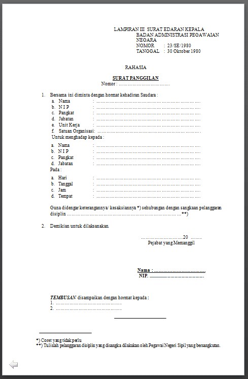 Detail Contoh Surat Peringatan Pns Nomer 24